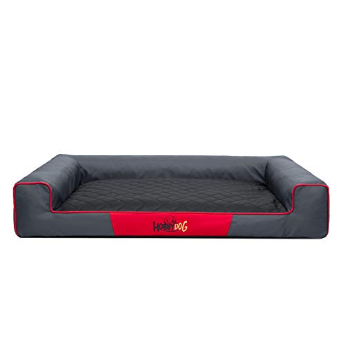 Hobbydog XL VICGCM1 Eckig Hundebett, Victoria Katzenbett Schlafplatz, grau mit schwarz von DOGGY