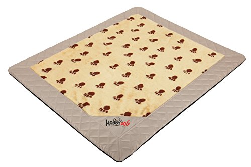 DOGGY Hobbydog LMEXBBB2 Hundematte Hundebett Hundesofa Hundekorb Exclusive mit Pfoten, L, 90 x 70 x 3 cm, beige von Hobbydog