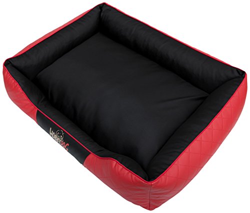 DOGGY Hobbydog R1CEPCZE4 Hundebett/Sofa/Korb Cesar Perfect Kunstleder, Kodura, rot, Größe R1, 65 x 52 x 20 cm von DOGGY