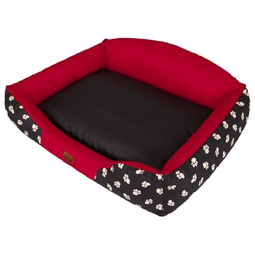 DOGGY Hundebett Rote Krone XXL 110x85cm Königliche Serie von Hobbydog