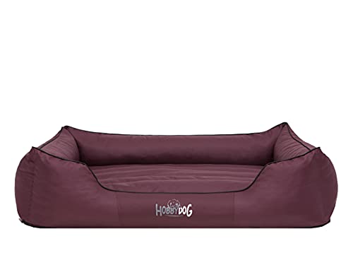 HobbyDog Hundebett Hundekorb Hundesofa für Haustier Hunde Waschbar - Comfort L - Bordeaux von Hobbydog