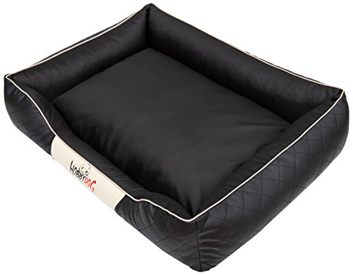 HobbyDog R1CEPCZA2 Hundesofa Cesar Perfect Kunstleder Kodura, Schwarz, 65 x 52 x 20 cm von Hobbydog