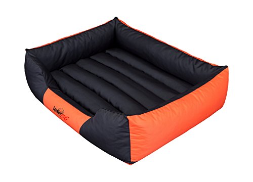 Hobbydog CORCZP7 Hundebett Hundesofa Hundekorb Tierbett Comfort, XL, 82 x 62 cm, schwarz mit orange von Hobbydog