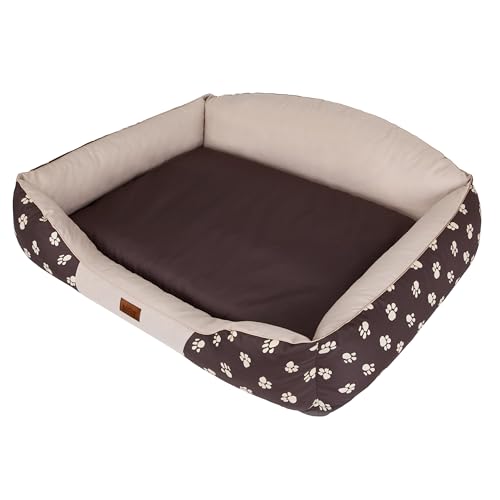 DOGGY Hundebett Beige Krone XXL 110x85cm Königliche Serie von Hobbydog