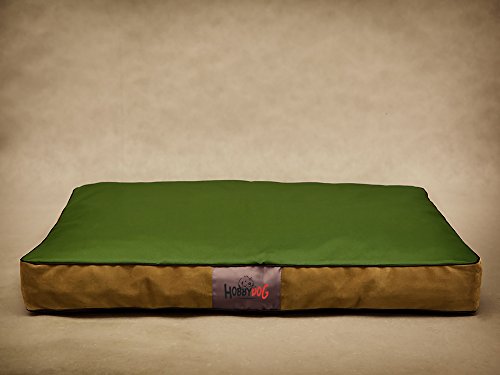 DOGGY Hundematratze Hundesofa Hundekorb Tierbett Verschiedene Größen und Farben (M - 70m x 50cm x 12 cm, 3 - flok mit grün) von Hobbydog