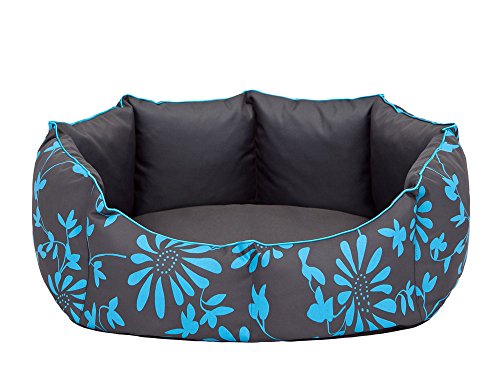 Hobbydog L NYRNKW5 L Pet Bed New York Blue Flowers, L, Gray, 1.5 kg von DOGGY