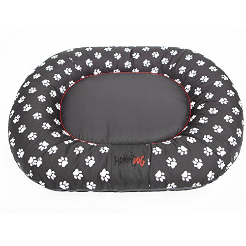 Hobbydog L PPRSZL3 Dog Bed Pontoon L 65X90 cm Gray with Paws, L, Gray, 2.4 kg von DOGGY