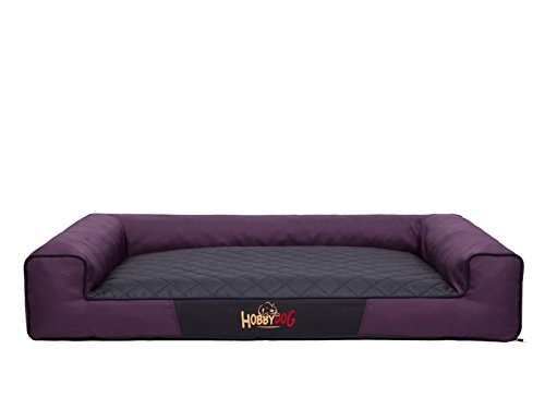 DOGGY Hobbydog L VICBCM6 Eckig Hundebett, Victoria Katzenbett Schlafplatz, Burgund mit schwarz von DOGGY