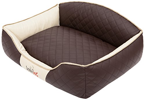 Hobbydog LELIBBB1 Hundebett/Sofa/Korb Elite mit Kunstleder, braun/beige, L 65 x 50 x 24 cm von Hobbydog