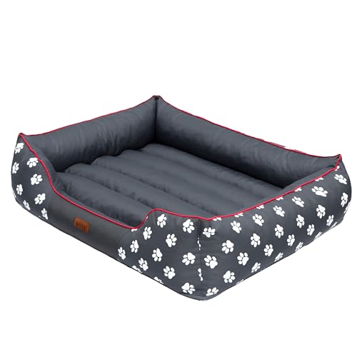 DOGGY Hobbydog PRELSZ2 Hundebett Hundesofa Hundekorb Tierbett Prestige mit Pfoten, Größe XL, 85 x 65 cm, grau von DOGGY