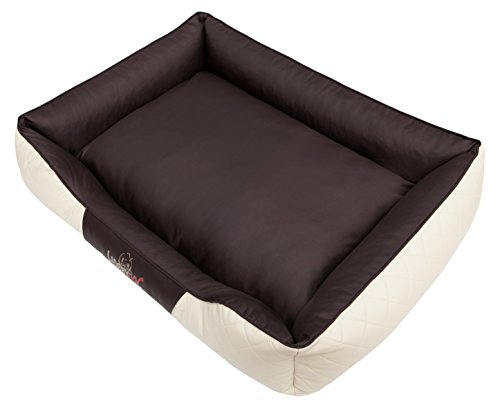 DOGGY Hobbydog R1CEPBEB7 Hundebett/Sofa/Korb Cesar Perfect Kunstleder, Kodura, beige/braun, Größe R1, 65 x 52 x 20 cm von DOGGY