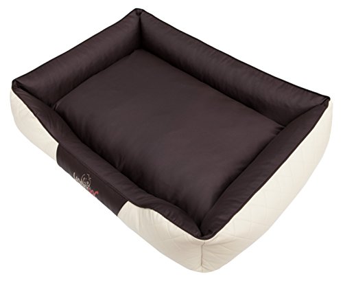 Hobbydog R2CEPBEB7 Hundebett/Sofa/Korb Cesar Perfect Kunstleder, Kodura, beige/braun, Größe R2, 84 x 65 x 23 cm von Hobbydog