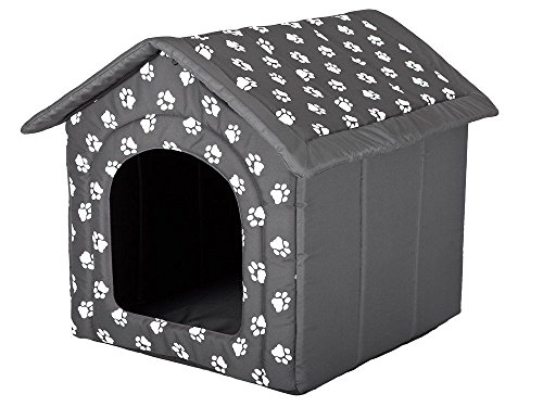 DOGGY Hobbydog R3 BUDSWL4 Doghouse R3 52X46 cm Gray with Paws, M, Gray, 1.1000000000000001 kg von Hobbydog