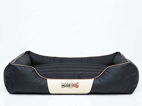 Hobbydog R4 CESCZA2 Dog Bed Cesarean Standard R4 114X84 cm Black with Beige Piping, XL, Multicolored, 6 kg von DOGGY