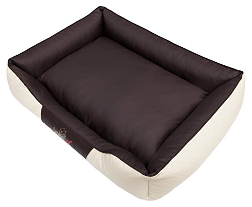 Hobbydog R5CEPBEB7 Hundebett/Sofa/Korb Cesar Perfect Kunstleder, Kodura, beige/braun, Größe R5, 125 x 98 x 25 cm von Hobbydog