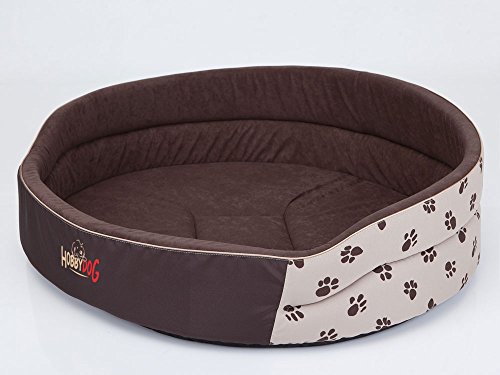 Hobbydog R7 PIABEZ4 Dog Bed of Foam R7 76X62 cm Beige with Paws, XL, Beige, 1.7 kg von Hobbydog