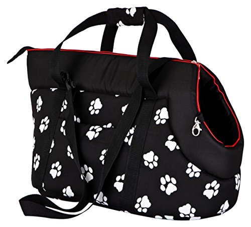 DOGGY Hobbydog TORCWL3 Tragetasche für Hunde und Katzen, 27 x 25 x 43 cm, schwarz mit Pfoten von DOGGY