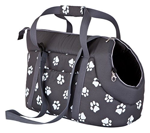 DOGGY Hobbydog TORGWL2 Tragetasche für Hunde und Katzen, 27 x 25 x 43 cm, grau mit Pfoten von DOGGY