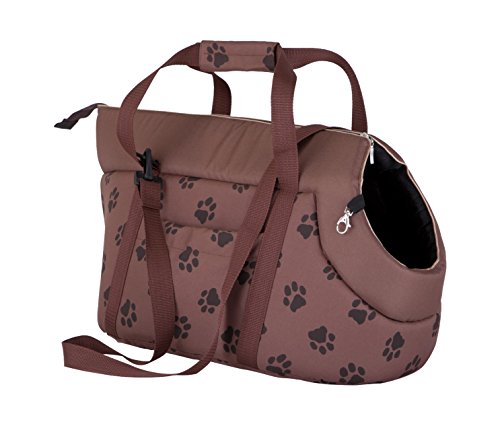 DOGGY Hobbydog TORJBL5 Hundetasche Tragetasche Katzentasche, Größe 22 x 20 x 36 cm, hell braun mit Pfoten von DOGGY