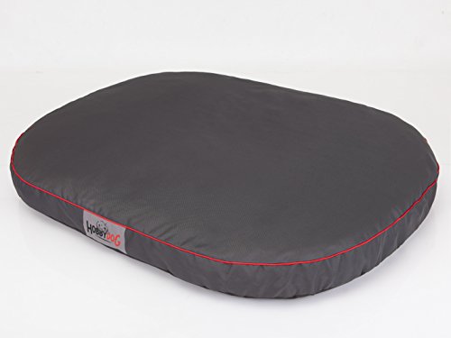 Hobbydog XXL MOWGRA3 Dog Mattress Oval XXL 130X100 cm Graphite, XXL, Gray, 6 kg von Hobbydog