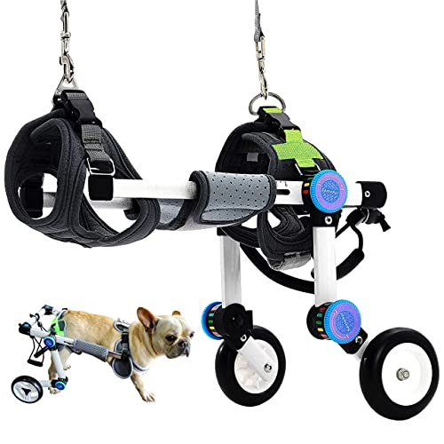 Hund Rollstuhl Hinterleib Lähmung Rehabilitation kleine Hunde Transport Behinderte Auto Katze Hilfe Teddy Haustier Hund Hinterbein Halterung (XS weiß) von Hobey