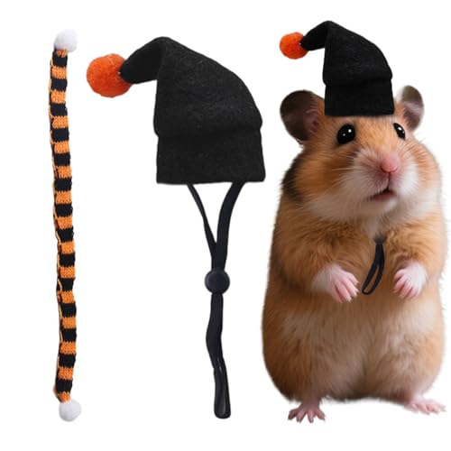 Hobngmuc Haustiermütze und Schal Set | Halloween-Mütze und Schal für kleine Tiere | Haustier-Dekoration, verstellbare Kopfbedeckung für Urlaub, Geburtstag, Frettchen, Igel, Chinchillas, Indoor-Spielen Hobngmuc Haustiermütze und Schal Set | Halloween-Mütze und Schal für kleine Tiere | Haustier-Dekoration, verstellbare Kopfbedeckung für Urlaub, Geburtstag, Frettchen, Igel, Chinchillas, Indoor-Spielen von Hobngmuc