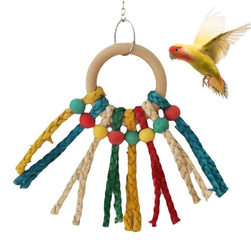 Hobngmuc Kautierspielzeug kauen, Vogelpapierspielzeug - Kauen Spielzeug für - Conure Chew Toy Fan-Form Shredding Futtersfest-Shot-Kauen-Accessoires von Hobngmuc