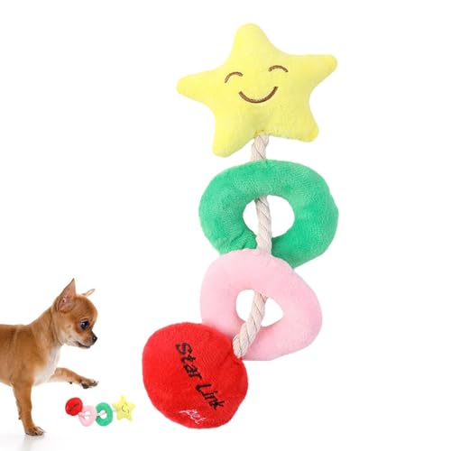 Hobngmuc Quietschendes Plüsch-Hundespielzeug,Hunde-Plüschspielzeug, Cartoon Star Pet Zahnen Kauspielzeug, Anreicherndes Spielzeug für Hunde zum Trainieren, Zähneputzen, Spielen und Kauen von von Hobngmuc