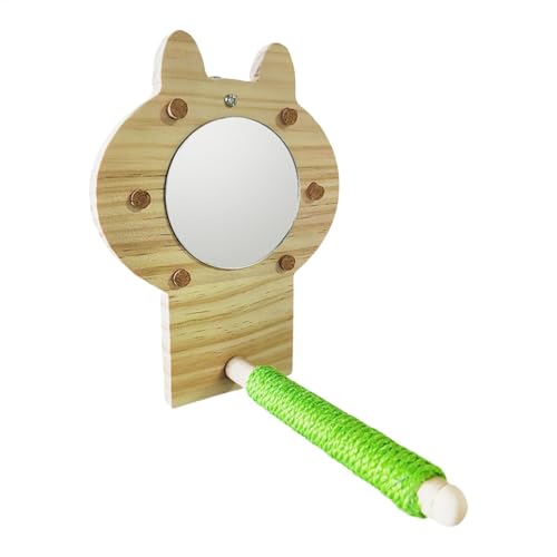 Hobngmuc Sichtweite Spielzeug, Vogelkäfigstange, Klettern Branch Toy Cockatiel Mirror mit Barsch, Dekorative Papageienständer Haustierzubehör, Käfigstehendzubehör für Sittich Cockatiel Conure von Hobngmuc