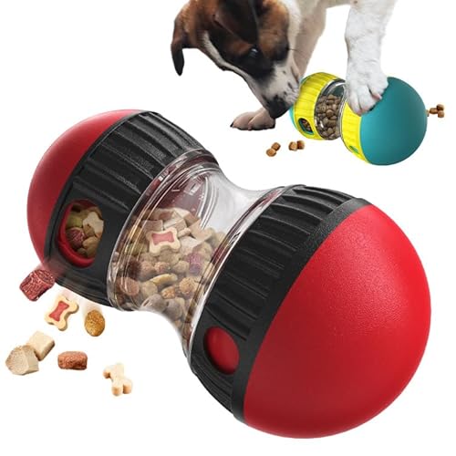 Hoclauho Intelligenzspielzeug für Hunde, Futterball mit Verstellbarer Futterausgabe, interaktiver Snackball für Hunde, Slow Feeder und Puzzle Spielzeug für kleine und mittelgroße Hunde (Rot, Normal) von Hoclauho