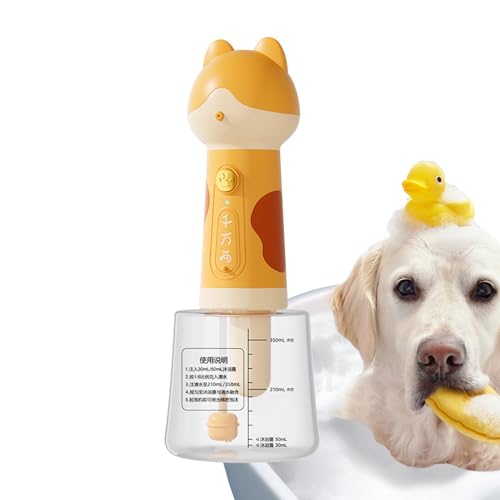 Hogvinnatil Electric Dog Shampoo Spender, Hunde Shampoo Sprayer | Cartoon Electric Foaming Shampoo Spender für Hund | Katze Automatisches Baden wiederaufladbares Seifensprühgerät für die Tiefe von Hogvinnatil