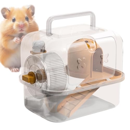 Hogvinnatil Hamsterträger, Hamster mit Käfig,Lüftungsverfahren für kleines Haustier - Leichtgewichtetes Carrier House Hamster Käfig zum Ausgehen, Reisen von Hogvinnatil