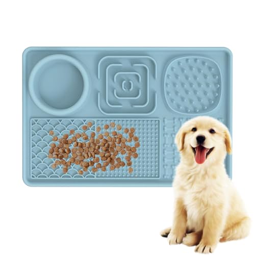 Hogvinnatil Hundefuttermatte, Hundefuttermatte,Langsame Feeder Puppy Matte mit Saugnäpfeln - Hundebutter Lick Pads behandelt Joghurt für Hunde und Katzen, Langeweile Reduzierer von Hogvinnatil