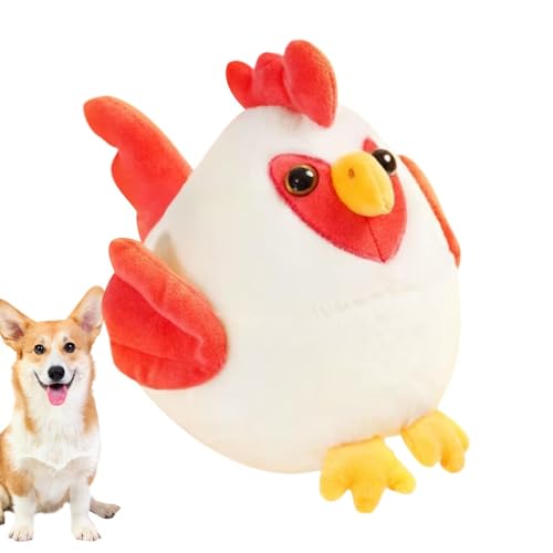 Hogvinnatil Interaktiver Hundeball Plüsch, hüpfende Kugel für Hunde,Bounce Ball Cartoon Chicken Plüschspielzeug mit Ton | Wiederaufladbares Moving Game Squeaker Hundespielzeug für Welpen, kleine, von Hogvinnatil