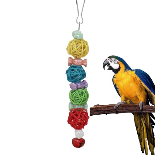 Hogvinnatil Rattan Wicker Ball für Vögel, enkaukugel - Haustier Kaukau Wicker Toys - Natural Käfig Kaukäsespielzeug für Lovebirds Chinchilla Finch Cockatiels von Hogvinnatil