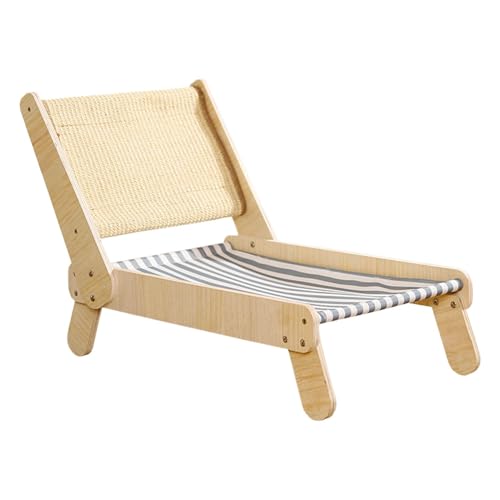 Hogvinnatil Sisal Cat Lounger, Cat Lounge Stuhl Kratzer - Natural Sisal Cat Scratch Stuhl - 4-Position verstellbare, gemütliche Kratzer-Lounge-Strandbett für Erwachsene Kätzchenpuppe von Hogvinnatil