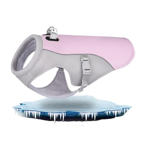 Dog Cooling Vest for Summer, Cooling Harness for Dogs, Cool and Comfortable Dog Coat, Pooch Cooling Vest, Dog Cooling Vest Adjustable & Breathable Ice Vest for Dogs (M,Pink) von Hohny