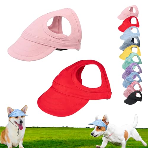 Outdoor Sun Protection Hood for Dogs, Adjustable Dog Sun Protection Baseball Hat Cap, Dog Visors for Small Dogs, Summer Outdoor Pet Sun Protection Hat for Dogs Cats (L,2Pcs-01) von Hohny