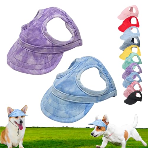 Outdoor Sun Protection Hood for Dogs, Adjustable Dog Sun Protection Baseball Hat Cap, Dog Visors for Small Dogs, Summer Outdoor Pet Sun Protection Hat for Dogs Cats (L,2Pcs-04) von Hohny