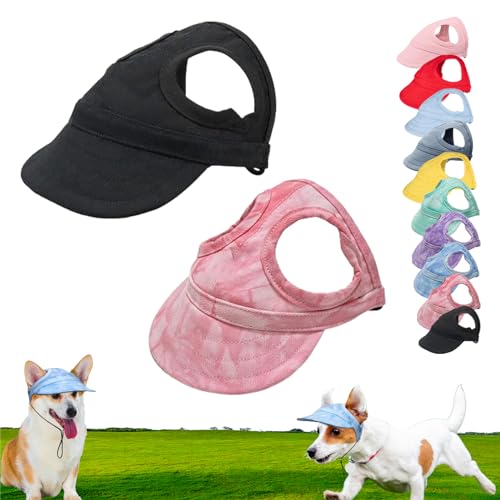 Outdoor Sun Protection Hood for Dogs, Adjustable Dog Sun Protection Baseball Hat Cap, Dog Visors for Small Dogs, Summer Outdoor Pet Sun Protection Hat for Dogs Cats (L,2Pcs-05) von Hohny