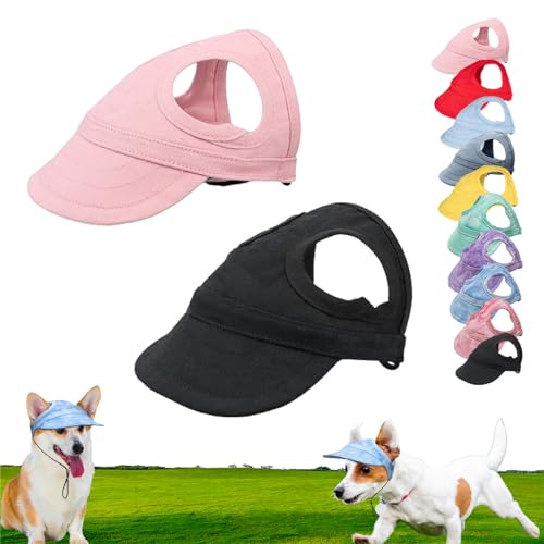 Outdoor Sun Protection Hood for Dogs, Adjustable Dog Sun Protection Baseball Hat Cap, Dog Visors for Small Dogs, Summer Outdoor Pet Sun Protection Hat for Dogs Cats (L,2Pcs-06) von Hohny