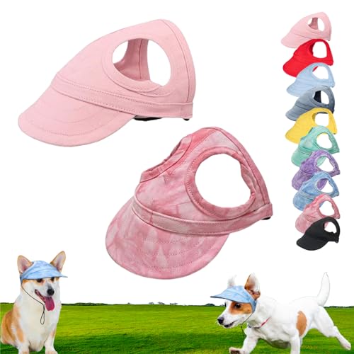 Outdoor Sun Protection Hood for Dogs, Adjustable Dog Sun Protection Baseball Hat Cap, Dog Visors for Small Dogs, Summer Outdoor Pet Sun Protection Hat for Dogs Cats (L,2Pcs-07) von Hohny