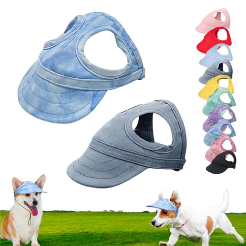 Outdoor Sun Protection Hood for Dogs, Adjustable Dog Sun Protection Baseball Hat Cap, Dog Visors for Small Dogs, Summer Outdoor Pet Sun Protection Hat for Dogs Cats (L,2Pcs-09) von Hohny
