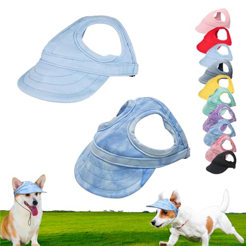 Outdoor Sun Protection Hood for Dogs, Adjustable Dog Sun Protection Baseball Hat Cap, Dog Visors for Small Dogs, Summer Outdoor Pet Sun Protection Hat for Dogs Cats (M,2Pcs-08) von Hohny