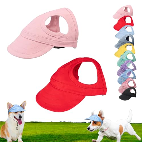 Outdoor Sun Protection Hood for Dogs, Adjustable Dog Sun Protection Baseball Hat Cap, Dog Visors for Small Dogs, Summer Outdoor Pet Sun Protection Hat for Dogs Cats (S,2Pcs-01) von Hohny