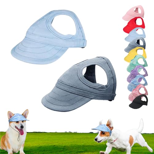 Outdoor Sun Protection Hood for Dogs, Adjustable Dog Sun Protection Baseball Hat Cap, Dog Visors for Small Dogs, Summer Outdoor Pet Sun Protection Hat for Dogs Cats (XL,2Pcs-02) von Hohny