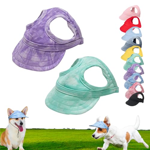 Outdoor Sun Protection Hood for Dogs, Adjustable Dog Sun Protection Baseball Hat Cap, Dog Visors for Small Dogs, Summer Outdoor Pet Sun Protection Hat for Dogs Cats (XL,2Pcs-10) von Hohny