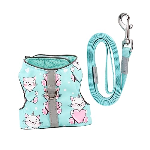 Haustier Katzengeschirr katzenbedarf cat Leash Nachtleuchtendes Katzen-Geschirr Katzen Accessoires Hundeleine Hundegeschirr Leuchtendes Katzengeschirr verstellbare Katzenweste Netz Hohopeti von Hohopeti