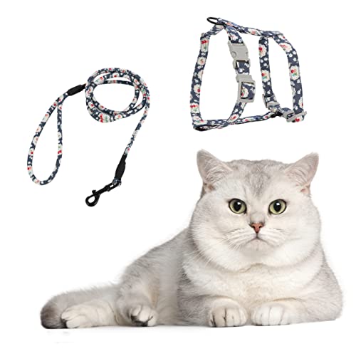 Hohopeti 1 Satz Haustier Katzengeschirr Hundegeschirr Leine Katzengeschirr Mit Leine Halsband Haustier Geschirr Hund Schnur Leine Verstellbare Haustierweste Welpenhalsband Baumwolle Blue von Hohopeti