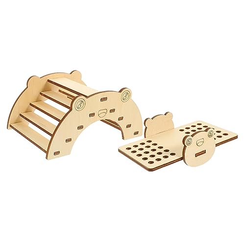 Hohopeti Holz Hamster Spielplatz Wippe Brücke Set für Käfig körperliche Aktivität von Hohopeti